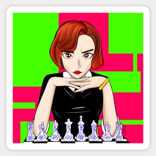 Beth the queen’s gambit in chessmaster In champion game Sticker